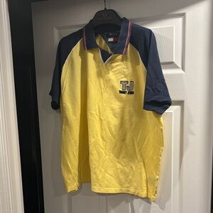 Tommy Hilfiger Yellow and Navy Polo Shirt